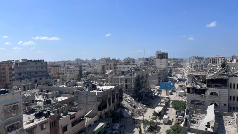 Vista de la ciudad de Gaza desde el edificio de Lara.