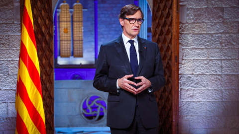Salvador Illa en el seu discurs institucional per la Diada de l'11 de setembre del 2025.