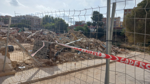 La casa de Pepa, después de ser derribada.