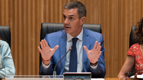 Pedro Sánchez El presidente del Gobierno, Pedro Sánchez, en la reunión interparlamentaria del PSOE de este lunes.