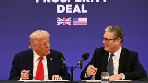 El presidente estadounidense Donald Trump y el primer ministro británico Keir Starmer.