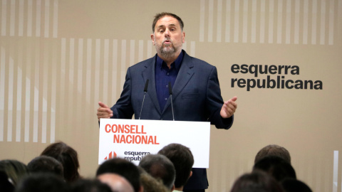 El president d'ERC, Oriol Junqueras, intervé en el Consell Nacional del partit aquest dissabte. El president d'ERC, Oriol Junqueras, intervé en el Consell Nacional del partit aquest dissabte.
