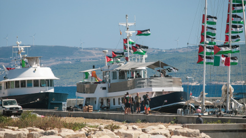 La Global Sumud Flotilla en el puerto de Túnez.