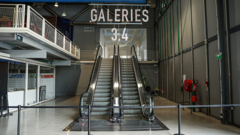Escaleras mecánicas en el Centro Pompidou, en París.