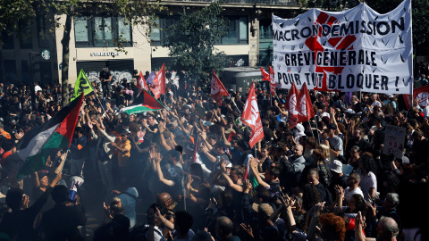 Foto de archivo de las manifestaciones organizadas por los sindicatos en Francia.
