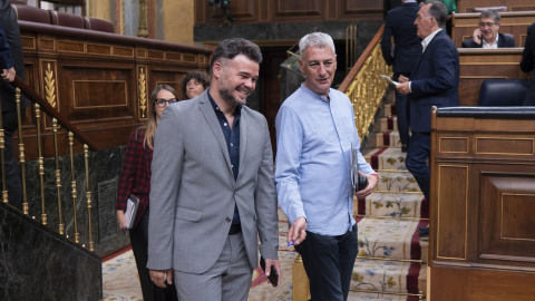 Rufián Matute Gabriel Rufián y Oskar Matute, durante un pleno en octubre de 2024.