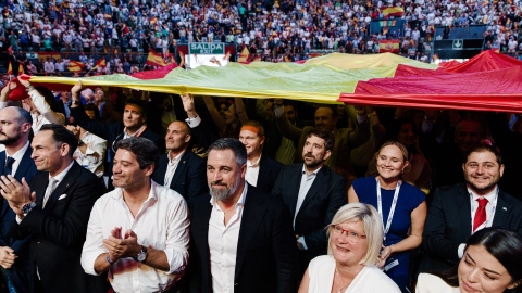 Santiago Abascal durante el acto político de VOX "Europa Viva 2025". Santiago Abascal durante el acto político de VOX "Europa Viva 2025".