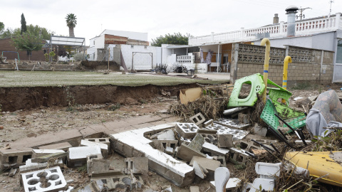 Inundaciones en la zona de Santa Fe, Zaragoza, este lunes 29 de septiembre de 2025.