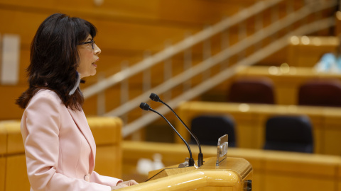 8fa70f39f2cf39fd8a58d2dbc87cbb3c5fe0e457 La ministra de Igualdad, Ana Redondo, interviene durante el pleno del Senado para dar cuenta de su gestión de las pulseras de los maltratadores.