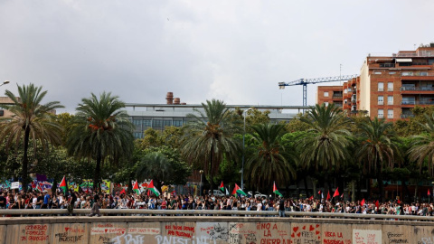 Estudiantes y personal docente condenan en Barcelona la interceptación por parte de las fuerzas israelíes de los barcos de la Flotilla.