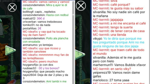 Captura del chat de Tómbola.es