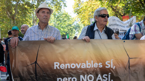 Participantes en la protesta de Madrid en apoyo al mundo rural.