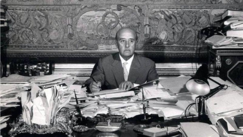 Una imagen del dictador Francisco Franco en su despacho en el Palacio de El Pardo. Una imagen del dictador Francisco Franco en su despacho en el Palacio de El Pardo.