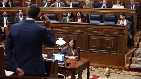 Pedro Sánchez, Congreso Pedro Sánchez, este miércoles durante la sesión de control en el Congreso.