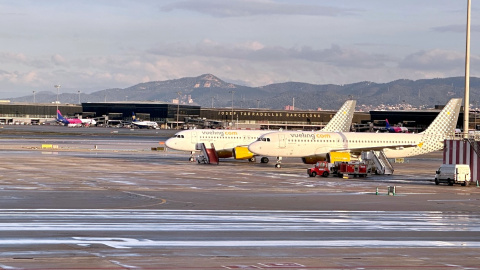 Avions de Vueling a l'aeroport del Prat. 12/02/2025 Avions de Vueling a l'aeroport del Prat.