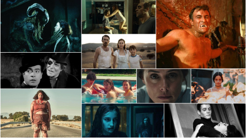 Imágenes de las películas 'El laberinto del fauno', 'La torre de los siete jorobados', 'Cerdita', 'Mientras dormías', 'La espera', 'Balearic', 'Veronica', 'La marca del hombre lobo', 'Singular', 'La virgen de la Tosquera', y 'El secreto del Dr. Orloff'.