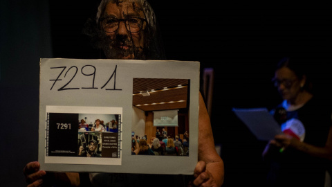 Homenaje a los fallecidos en residencias de mayores durante la pandemia, en el Teatro del Barrio, a 10 de junio de 2025, en Madrid (España). Imagen de archivo.
