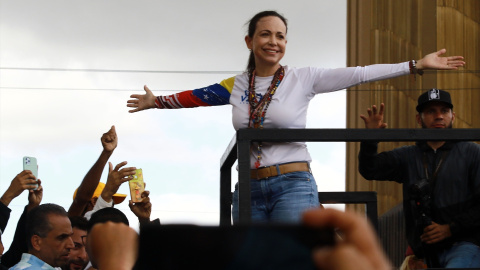 Maria Corina Machado en Carabobo (Venezuela).