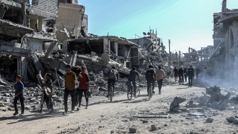 Palestinos desplazados regresan a sus hogares. 10/10/2025 ONLY FOR USE IN SPAIN