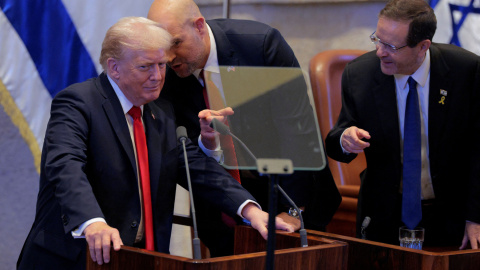 Donald Trump en el Parlamento de Israel.