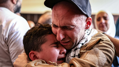 Un palestino liberado, este lunes en Ramala.