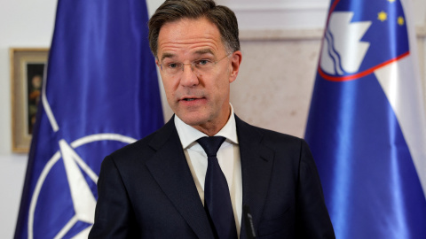 El secretario general de la OTAN, el neerlandés Mark Rutte, en una visita a Eslovenia.