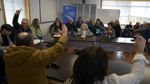 Votación de la moción de censura en O Irixo (Ourense) el pasado 13 de enero.