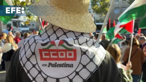 Pepe Álvarez y Unai Sordo participan en una concentración por Palestina en Madrid