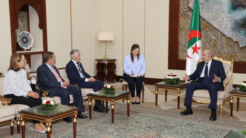 El ministro de Interior, Fernando Grande-Marlaska, en Argel junto al presidente de Argelia Abdelmadjid Tebboune