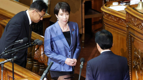 Sanae Takaichi durante la sesión en el Parlamento en la que ha sido investida primera ministra de Japón. Sanae Takaichi durante la sesión en el Parlamento en la que ha sido investida primera ministra de Japón.
