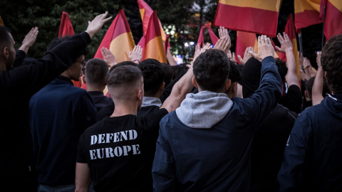 Ultras EP Militantes de ultraderecha durante una manifestación celebrada en mayo pasado en Madrid.