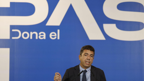 El president de la Generalitat, Carlos Mazón, este jueves en Valéncia.