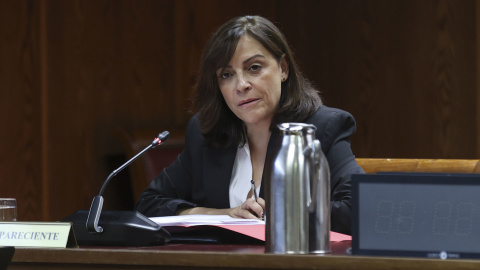Ana María Fuentes, integrante de la Secretaría de Organización del PSOE, comparece en la Comisión Koldo del Senado, este jueves en Madrid. Ana María Fuentes, integrante de la Secretaría de Organización del PSOE, comparece en la Comisión Koldo del Senado, este jueves en Madrid.