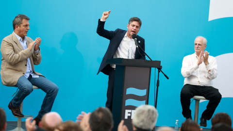 El gobernador de Buenos Aires, Axel Kicillof, de la coalición Fuerza Patria.