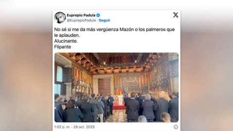 Cargos del Govern aplauden a Mazón en el aniversario de la DANA.