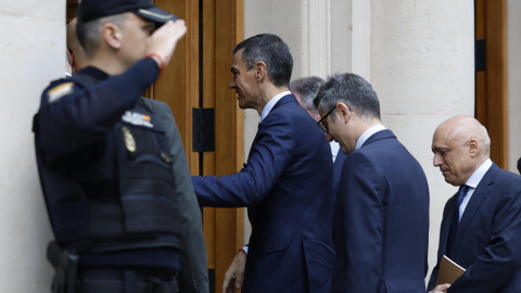 Sánchez Senado El presidente del Gobierno, Pedro Sánchez, a su llegada al Senado.