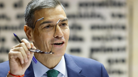 Pedro Sánchez El presidente del Gobierno, Pedro Sánchez, durante su comparecencia en el Senado.