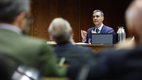 Sánchez El presidente del Gobierno, Pedro Sánchez, en el Senado.