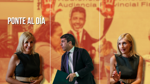 Fotomontaje con imágenes de Salomé Pradas y Carlos Mazón. Fotomontaje con imágenes de Salomé Pradas y Carlos Mazón.