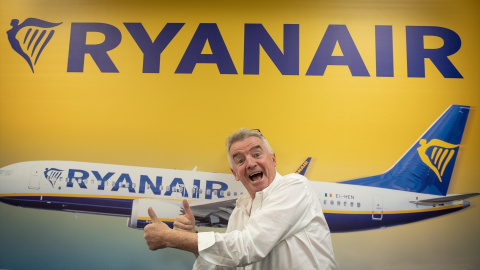 El CEO de Ryanair, Michael O'Leary, en una rueda de prensa.