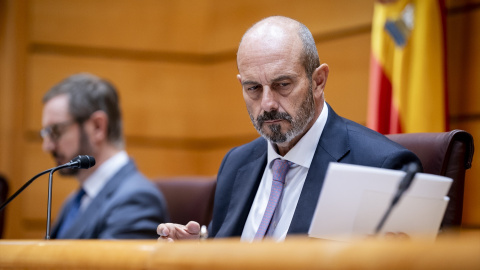 El presidente del Senado, Pedro Rollán, durante una sesión plenaria, a 4 de noviembre de 2025, en Madrid.