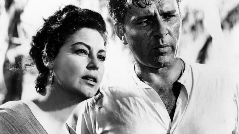 Con Ava Gardner en 'La noche de la iguana'. Richard Burton junto a Ava Gardner en 'La noche de la iguana'.
