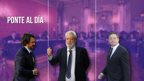 Fotomontaje con imágenes de Alberto González Amador, Miguel Ángel Rodríguez y Álvaro García Ortiz.