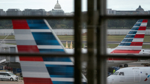 Aviones de American Airlines en el Aeropuerto Nacional Ronald Reagan de Washington, en una imagen de archivo.