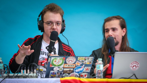 Pódcast 'L'Arrabassada' durante el festival Futur Fest 2025, el encuentro de creadores de contenido en catalán.