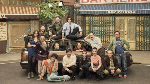 Foto del elenco de 'Aida y vuelta'.