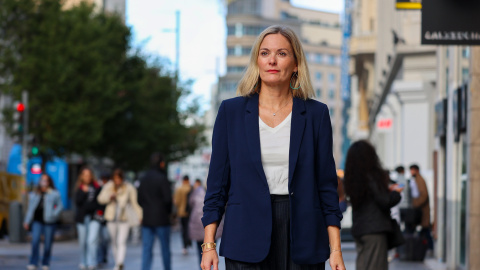 La hispanista Sophie Baby en Gran Vía (Madrid). La hispanista Sophie Baby en Gran Vía (Madrid).