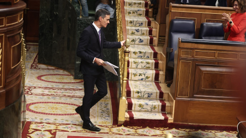 El presidente del Gobierno, Pedro Sánchez, durante una sesión de control al Gobierno, en el Congreso de los Diputados, a 12 de noviembre de 2025