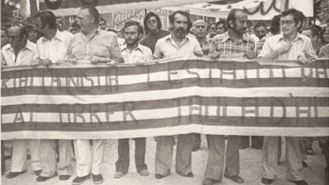 Huelga de trabajadores en solidaridad con el asesinato de Teófilo del Valle.