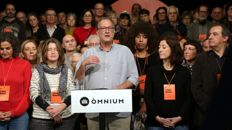El president d'Òmnium Cultural, Xavier Antich, durant la seva intervenció a la Trobada Nacional a Ripoll.